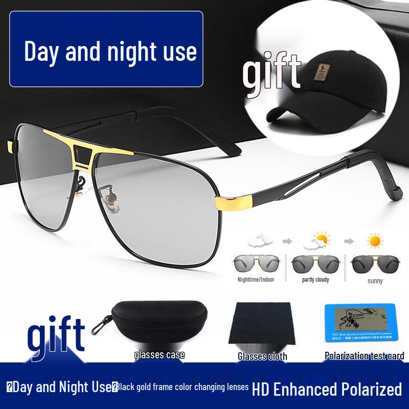 Men's Polarized Day & Night Sunglasses: Anti-UV HD for Driving & Fishing