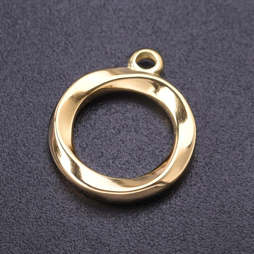 5pcs Gold Color Various Irregular Circle Pendants Women Men Necklace Charms Stainless Steel Pendant Jewelry Making Accessories