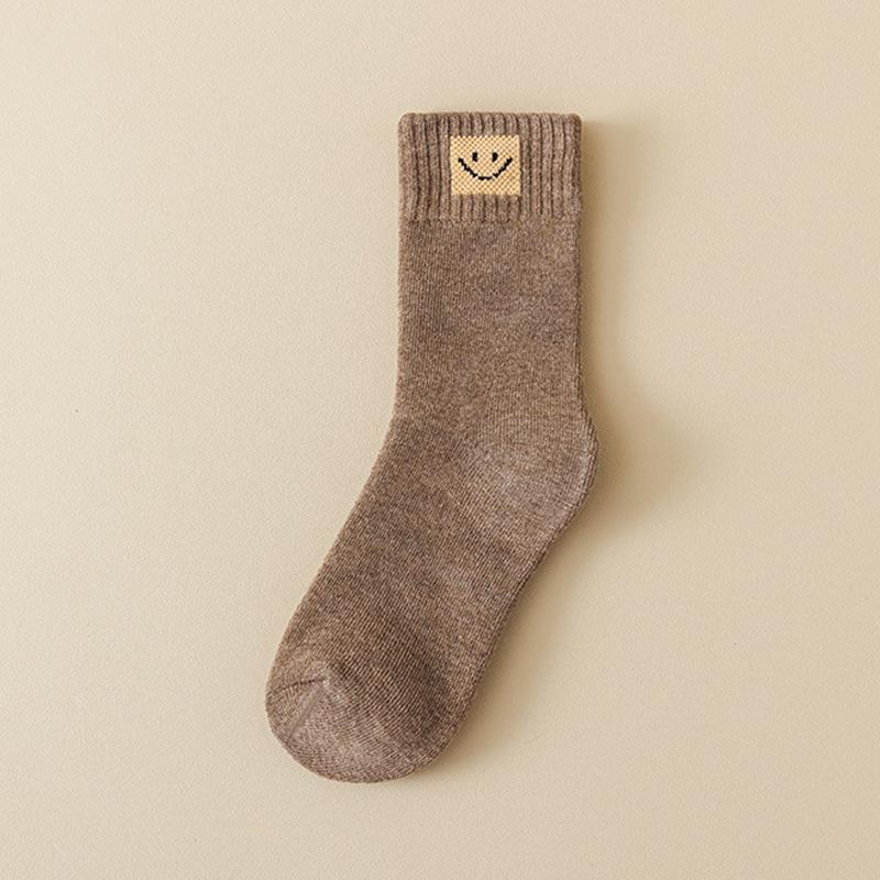 Women's Thickened Terry Socks - Anti-pilling, Non-slip, Mid-calf, Warm Autumn/Winter Floor Socks