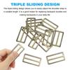 Flat Metal Slide Buckle 10pcs Slider Webbing Strap Belt Adjuster Strap Keeper Leather Craft DIY Bag Belt Wallet Making Bronze [PATIKIL] 2"/50mm