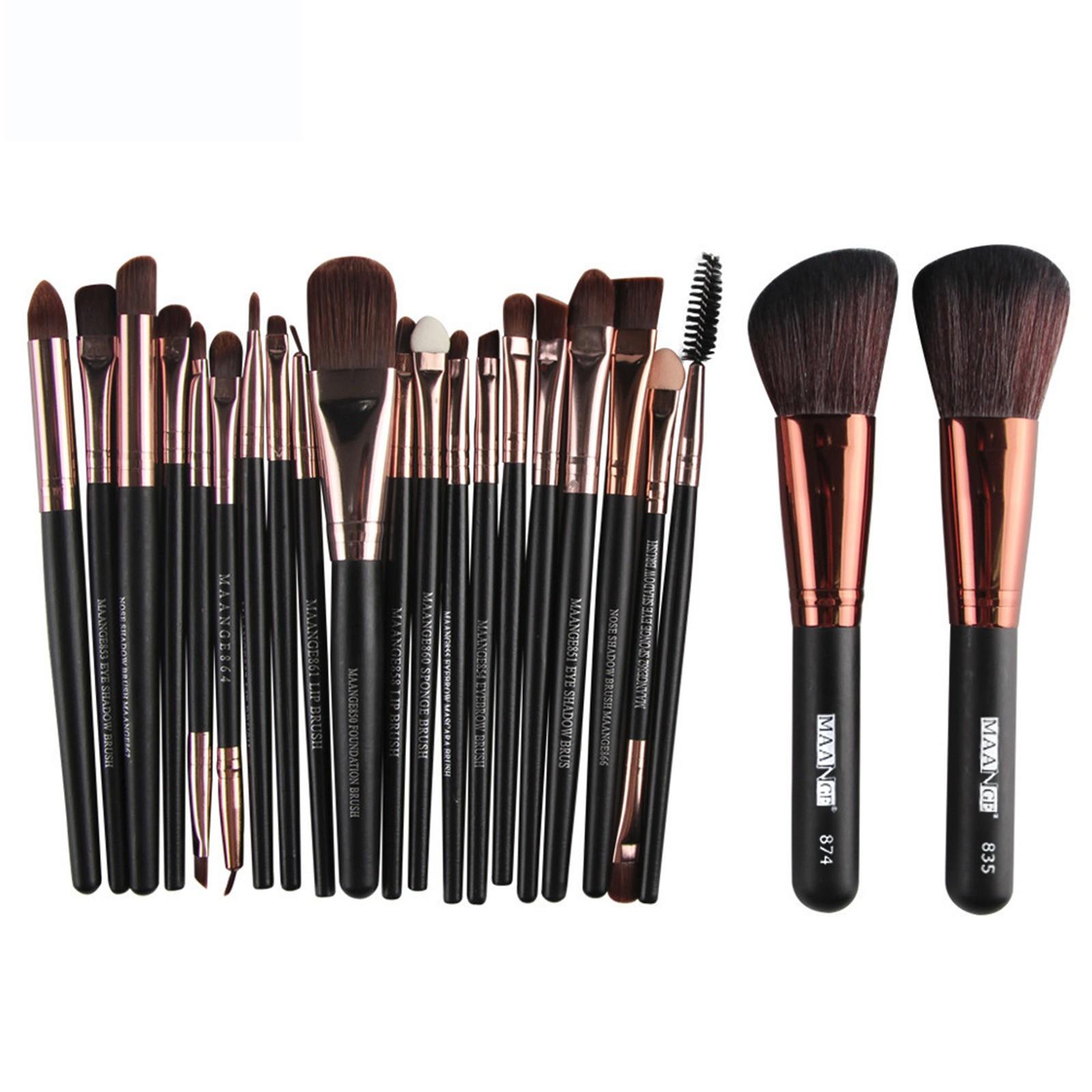 22pcs Cosmetic Makeup Brush Blusher Eye Shadow Brushes Set Kit чёрный