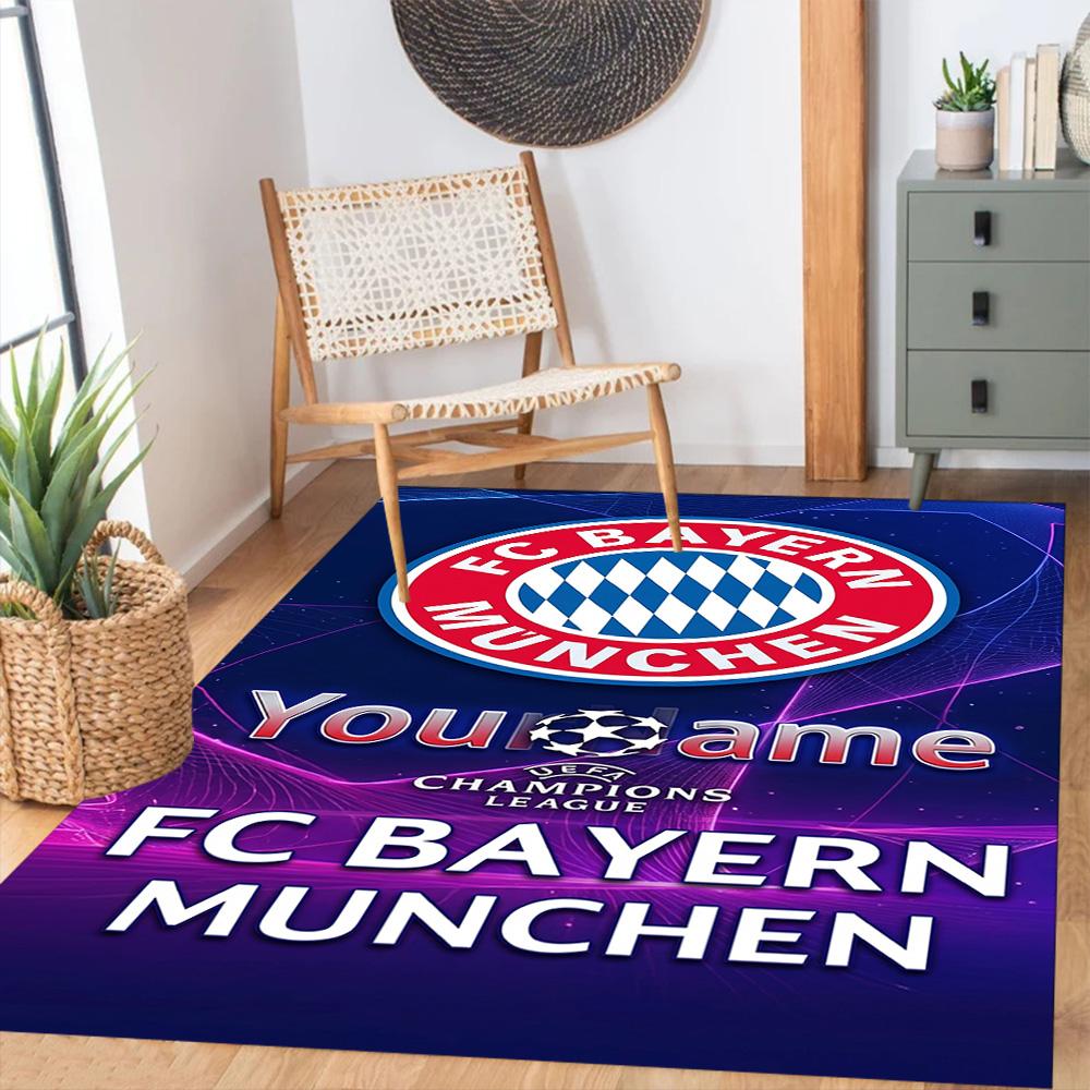 Fußball‑club Bayern München E.v. 1 Customize Your Name Area Rug Design for Living Rooms Game Room Kitchen Foyer Antislip Carpet Decorate Offices