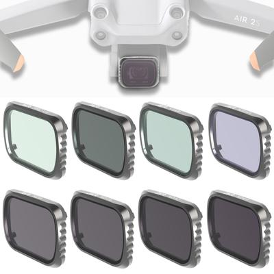 JSR KS 8 In 1 UV + CPL + ND8 + ND16 + ND32 + ND64 + STAR + NIGHT Lens Filter for DJI Air 2S, Aluminum Frame