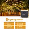 Outdoor Solar LED Copper Wire String Lights 8 Modes Waterproof Garden Patio Christmas Decoration Garland