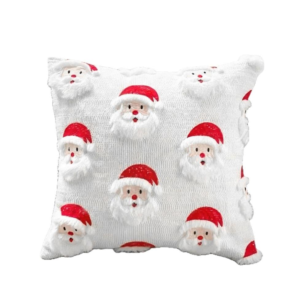 

New 45×45cm Christmas Throw Pillow Cover 3D Embroidery Removable Pillowcase Santa Claus Soft Pillow Cover Home Decoration