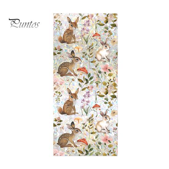 Floral Rainbow Static Sticker Window Privacy Film UV Protection Glass Sticker Non-Adhesive Window Cling for Home Bedroom Living Room Decor