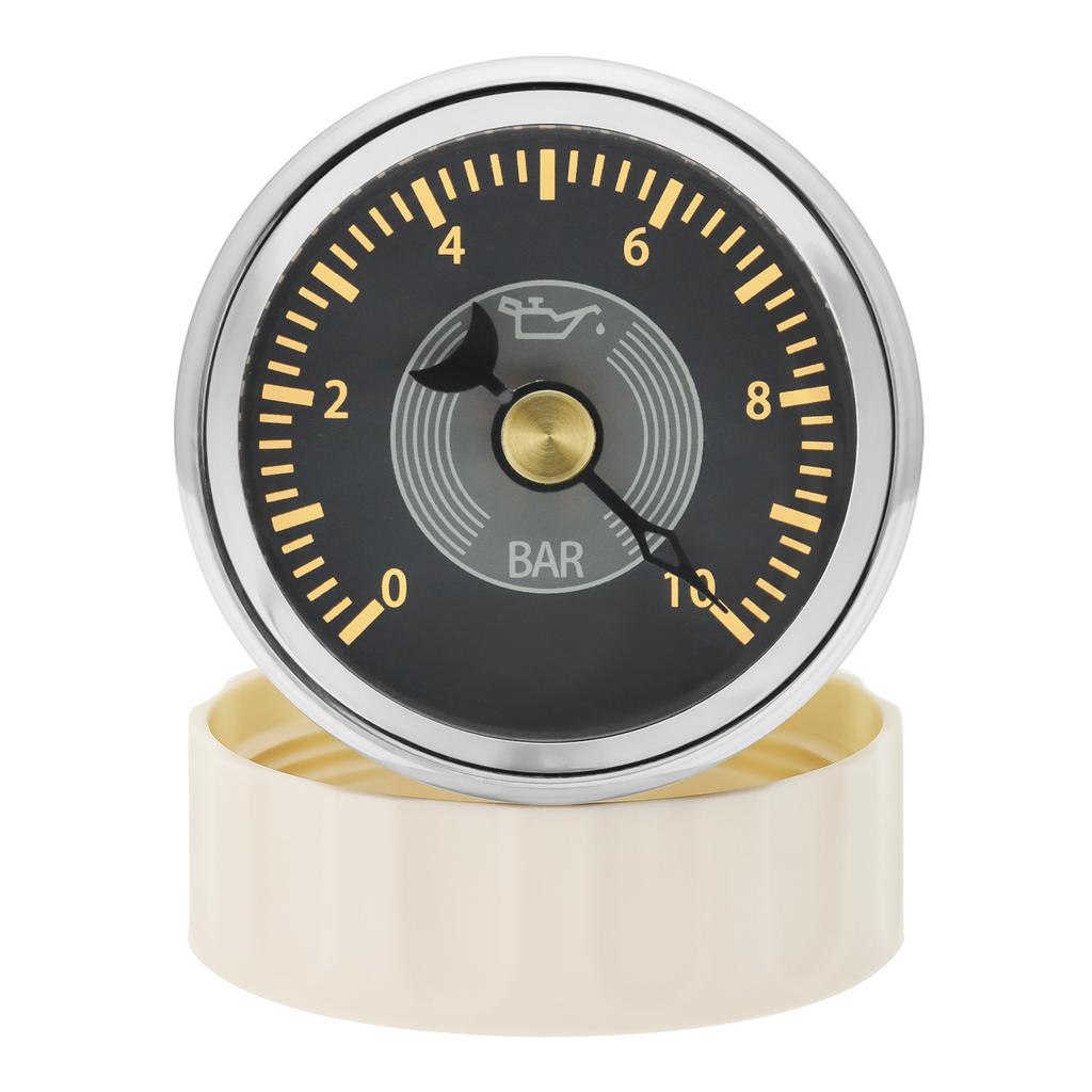 ZMFJH Retro Pointer 52MM Gauge 0-190ohm Fuel Level Oil Pressure Water Temperature Voltage Red Yellow Light for Car Boat Yacht