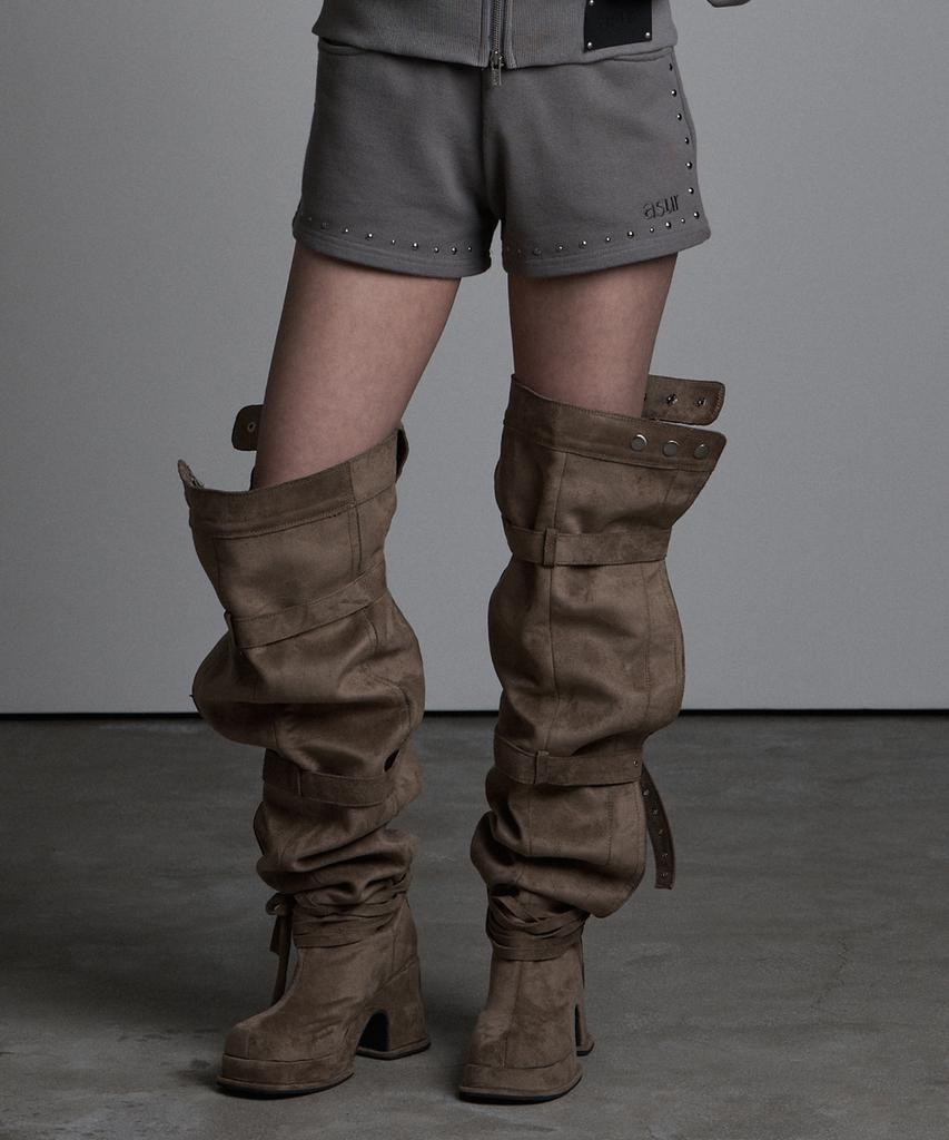 Aejeuyua Cut-Off Vintage Shorts Dark Gray