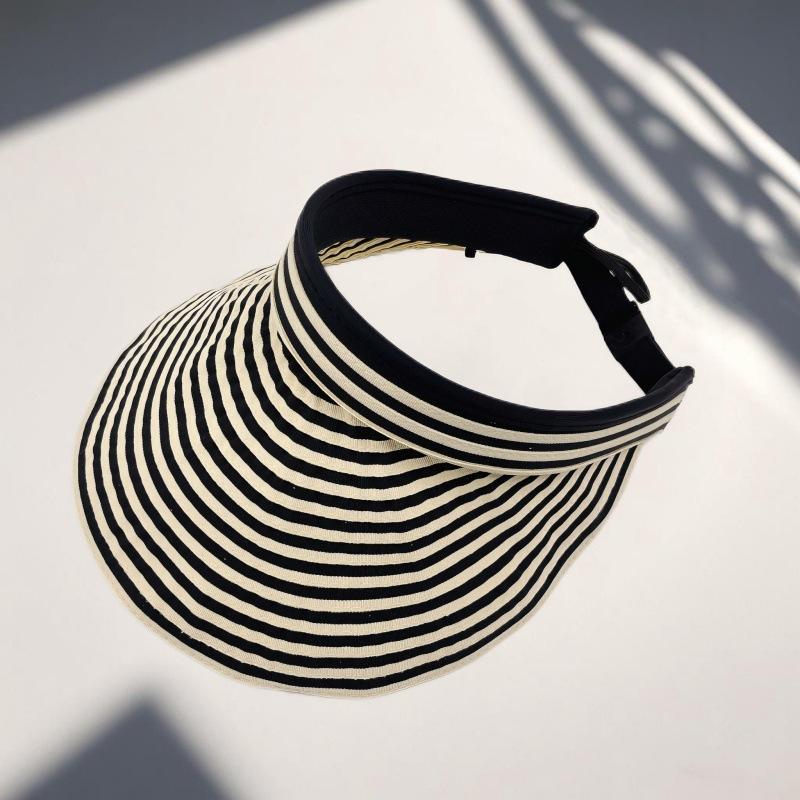 Frühling Sommer Hüte Für Frauen Gestreifte Faltbare Breiter Rand Sonnenhut Outdoor Sonnenschutz Sonnenschirm Hut Sonnenhut Strand Zubehör