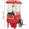 Machine à pop-corn - 123 - Mini maison cuisine - Aluminium rétro - 1200W - Rouge