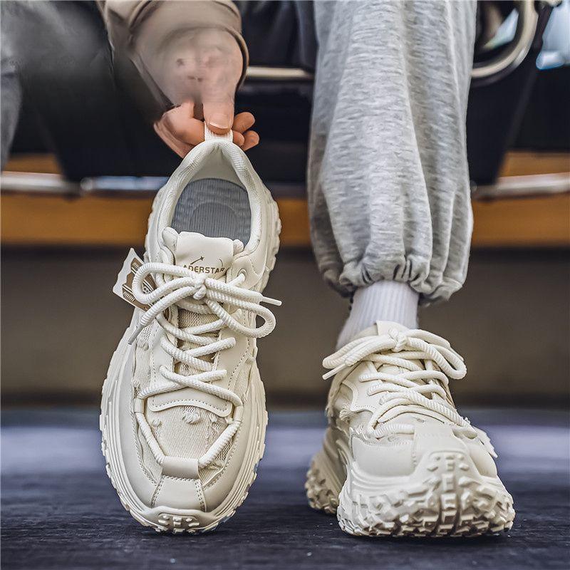 

Men s shoes 2 autumn new campus style breathable and versatile fashion platform trend sports dad shoes 44 бежевий