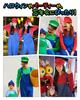 CHALAN Halloween cosplay costume adults 5-piece set overalls T-shirt hat gloves mustache Christmas event school festival disguise transformation gift