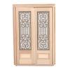 DIY 1: 12 Doll House Miniatures Hollow Wooden Door Set Children Funny Toy Gift Decor
