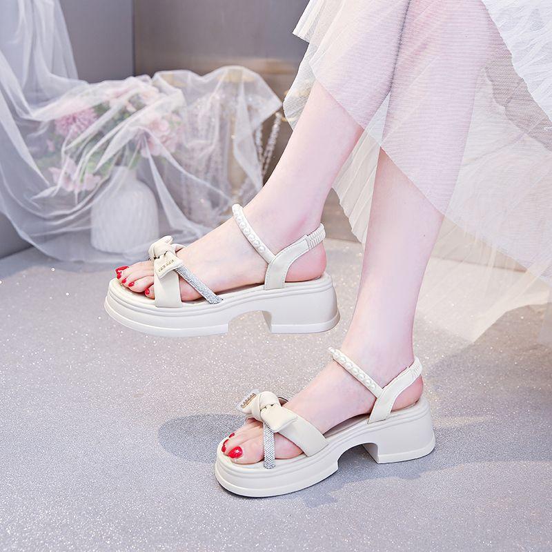 Casual fairy platform sandals female summer fashion with skirt explosion thin Roman beach shoes