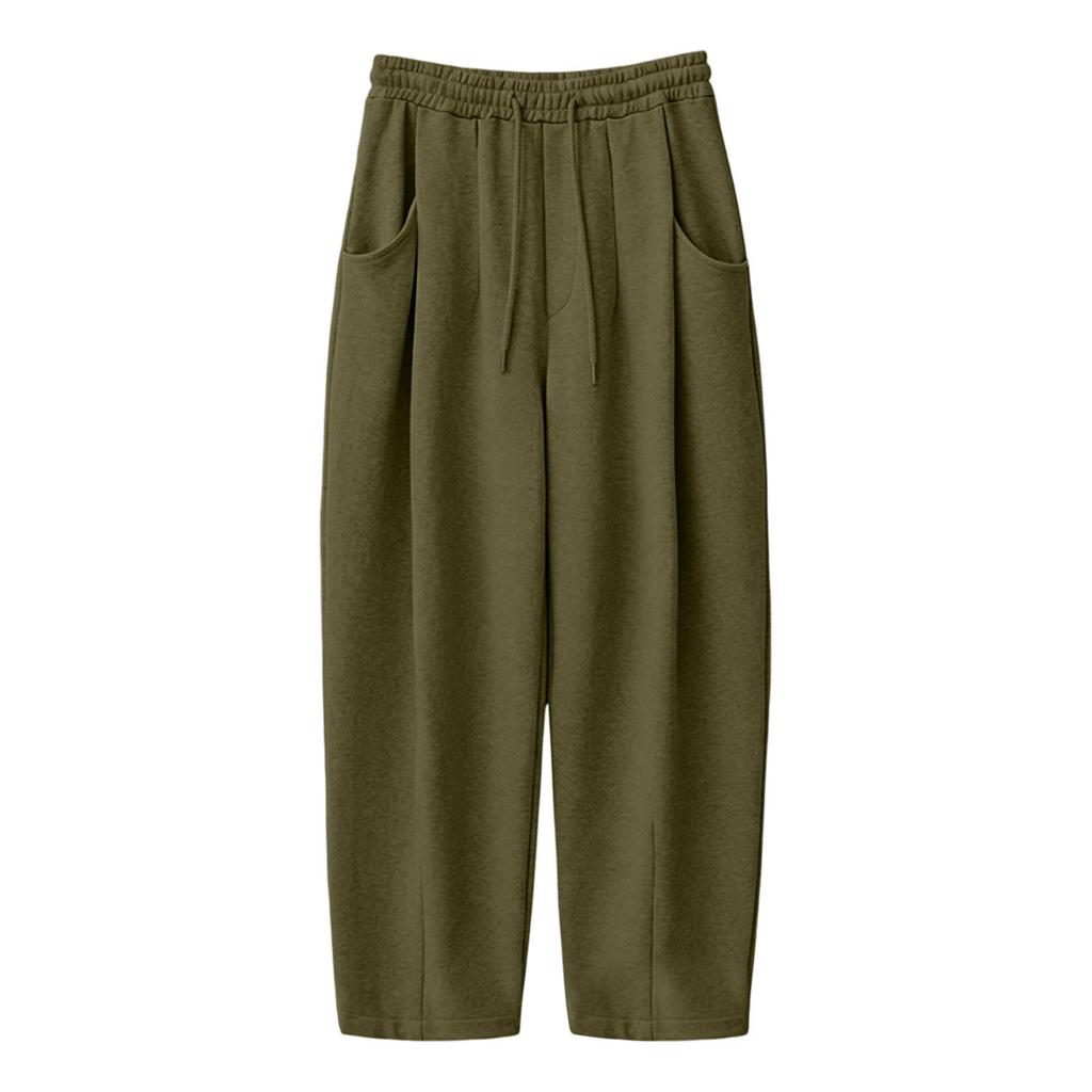 Women's High Waist Curved Wide Leg Pants Loose Flowy Casual Trousers for Daily Wear