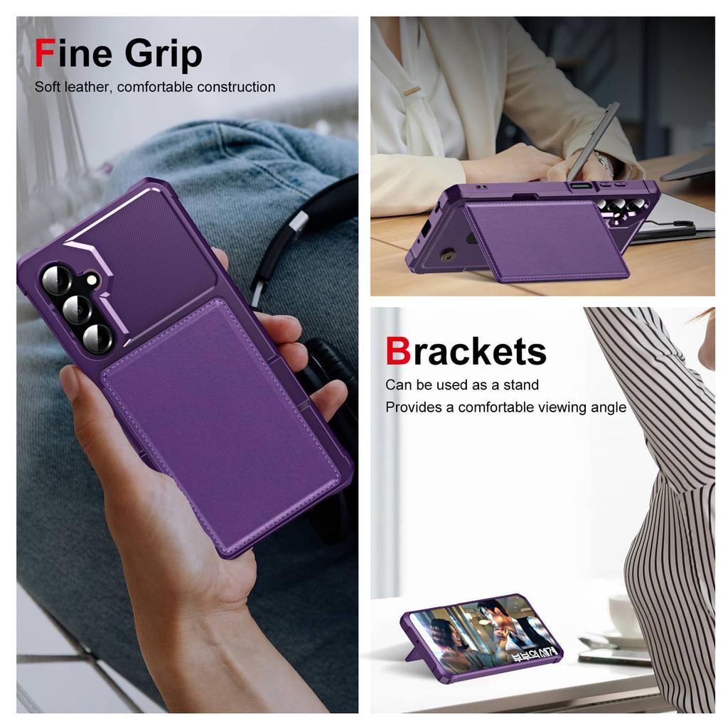 For Samsung Galaxy A17 A36 A26 A55 A25 A15 A05 A34 A73 A23 A12 Wallet Case with Card Slot, Folio Flip RFID Blocking with Stand