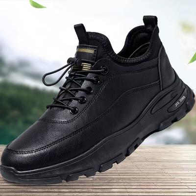 New Men's Martin Boots Leather Lace-up Casual Shoes Men's Fashion Platform Sports Trendy Shoes
