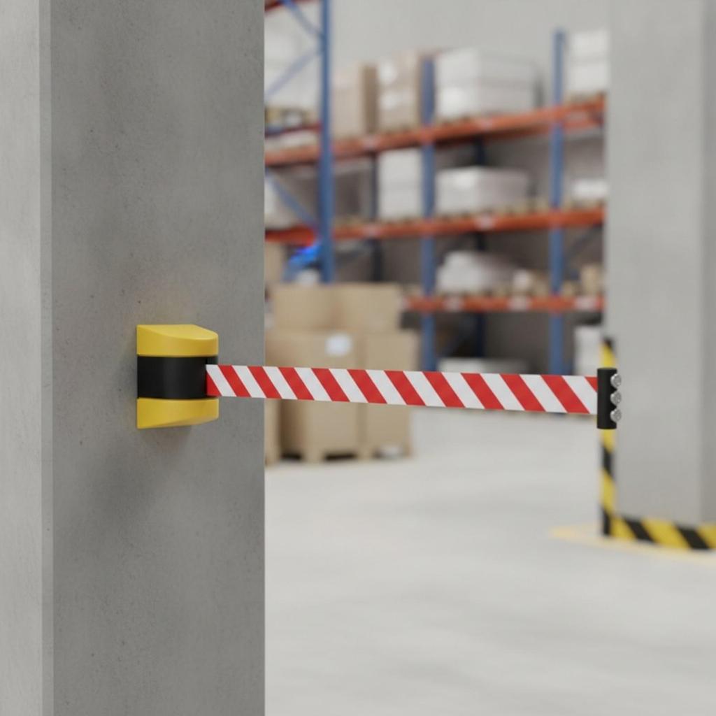 Wall-Mounted Retractable Belt Barrier Space-Saving