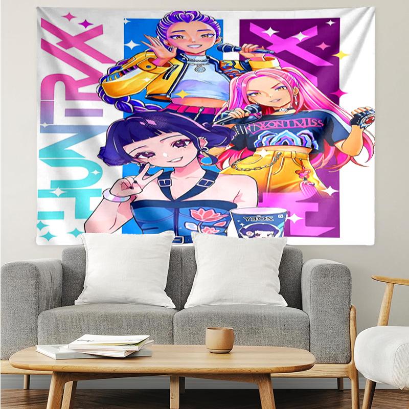 1PC K-pop Demon Hunter Adventure Tapestry, Unique Design Tapestry, Suitable for Bedroom,Livingroom, Playroom,Heartwarming Holiday Gifts