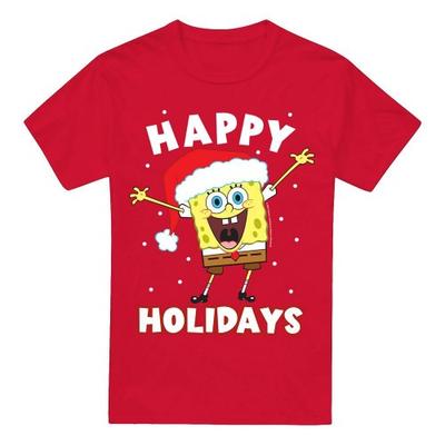 SpongeBob SquarePants Mens Happy Holidays Christmas T-Shirt