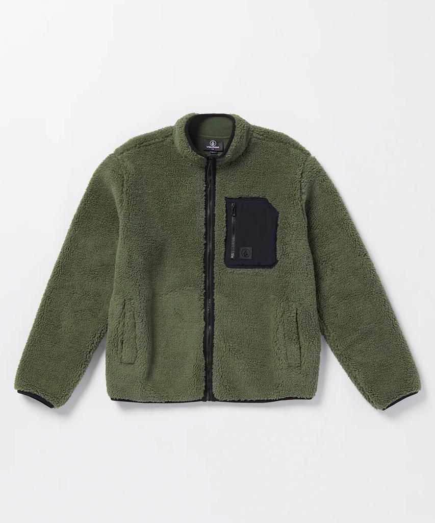 Volcom Merger Fuzier Fleece Zip-Up Jacket (Green)