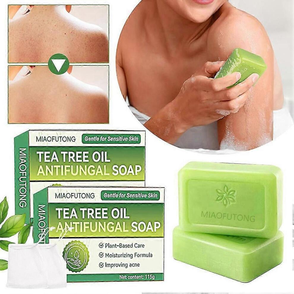 3 Stück Teebaumöl Antifungal Seife Antifungal Behandlungen für Gesicht Körper Akne Fußpilz Tinea Follikulitis