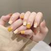 Handmade Turmeric Daisy Press-on Nails: Whitening, Removable Square Tips