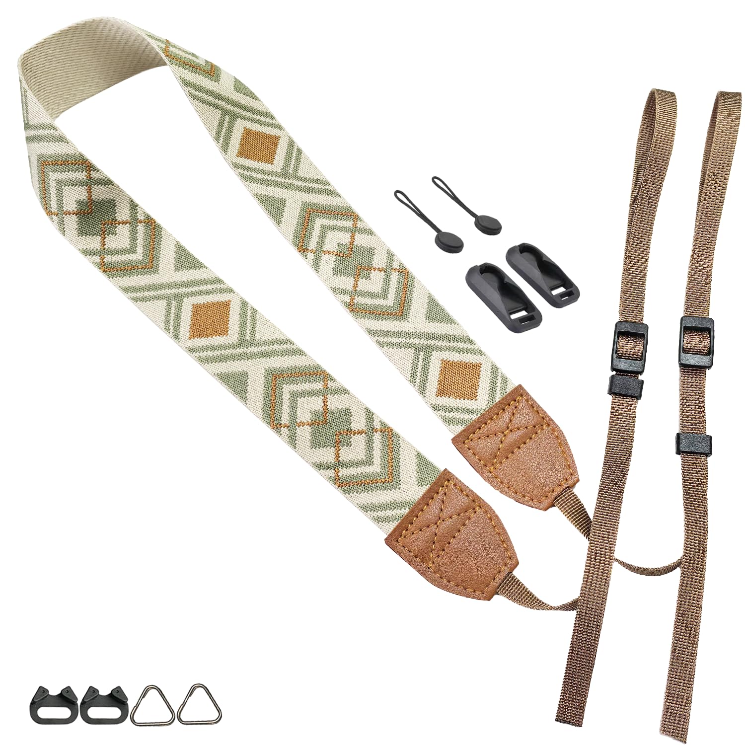 

Oumino Camera Compatible with and Mirrorless Embroidered Retro Adjustable Length with Stylish and Cute Strap, Neck/Shoulder Strap, Compact, SLR,