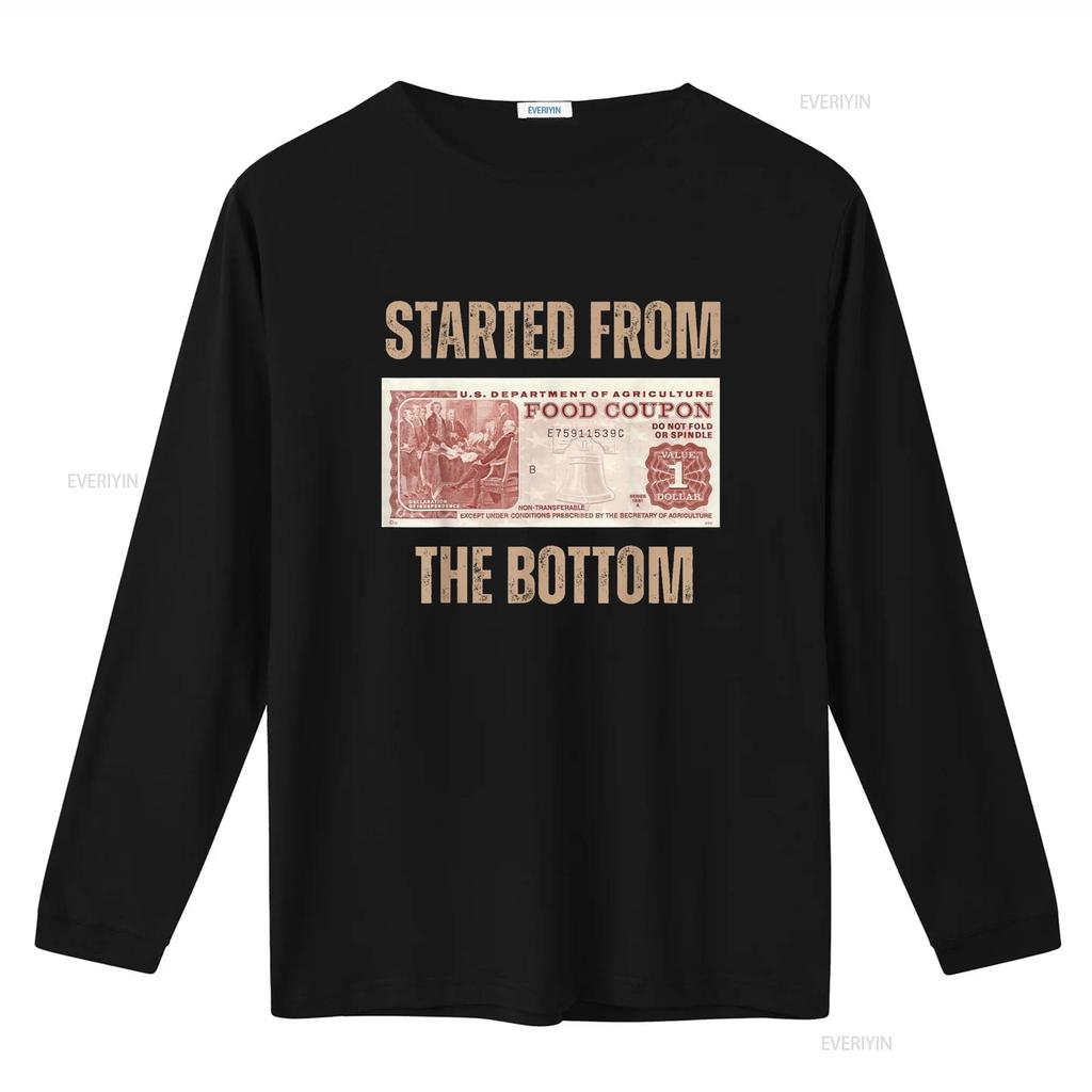 Started from Food Stamp Amounts In Each State the bottom T Shirt vintage Washed Top For Everyday Wear Unisex Stretched