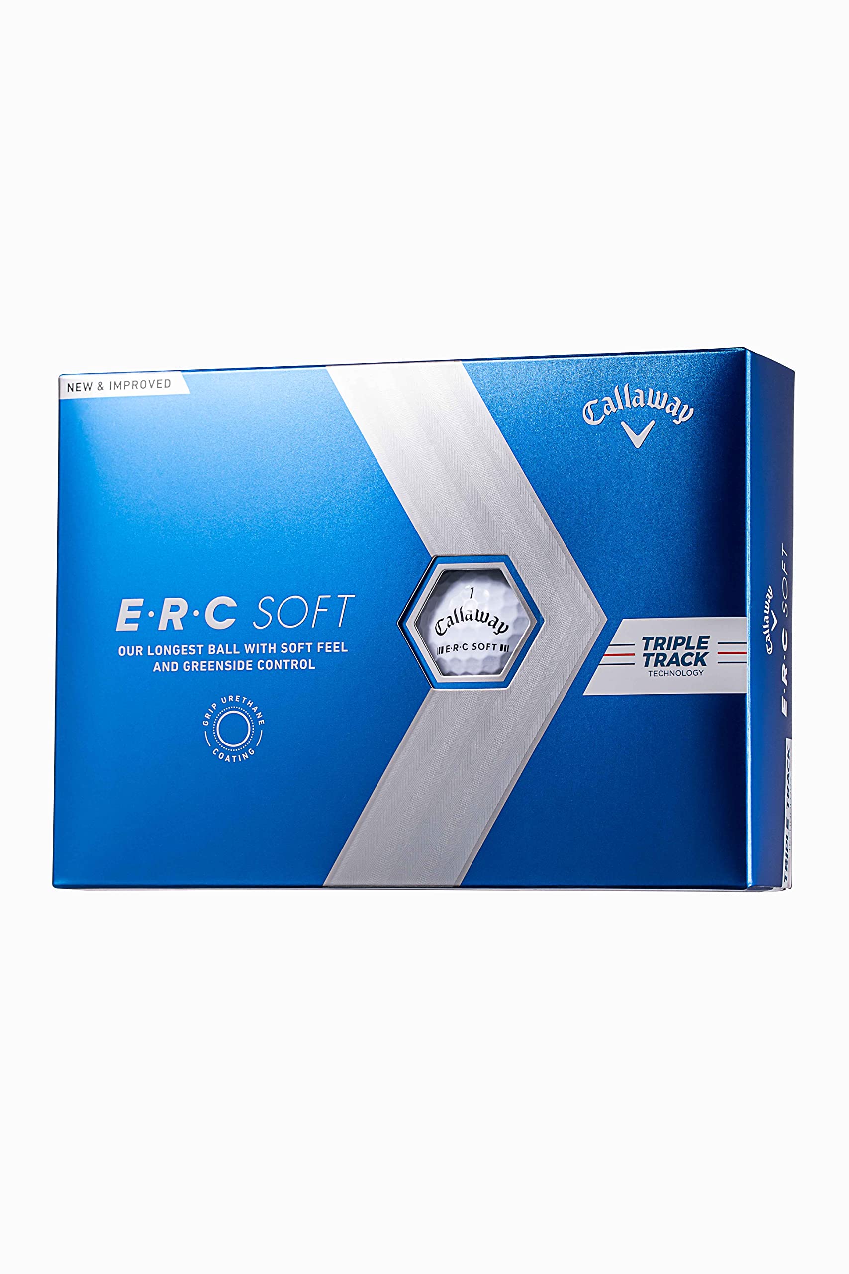 

Callaway ERC SOFT 23 TRPL TRK Golf Balls, 1 Dozen (12 Balls), 3-Piece, White