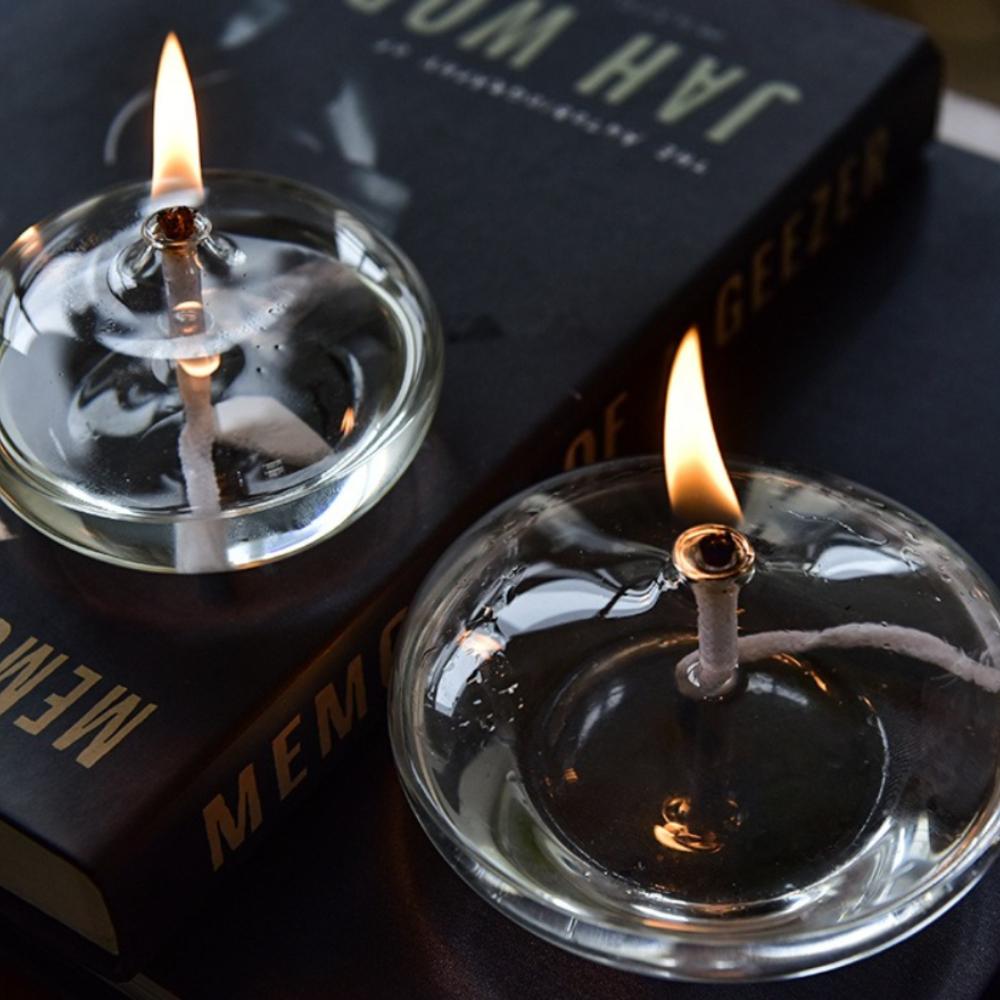 Portacandele rotondo in vetro creativo senza fumo lampada a burro decorazioni per tavolo da cena nuziale ornamenti per la casa moderna