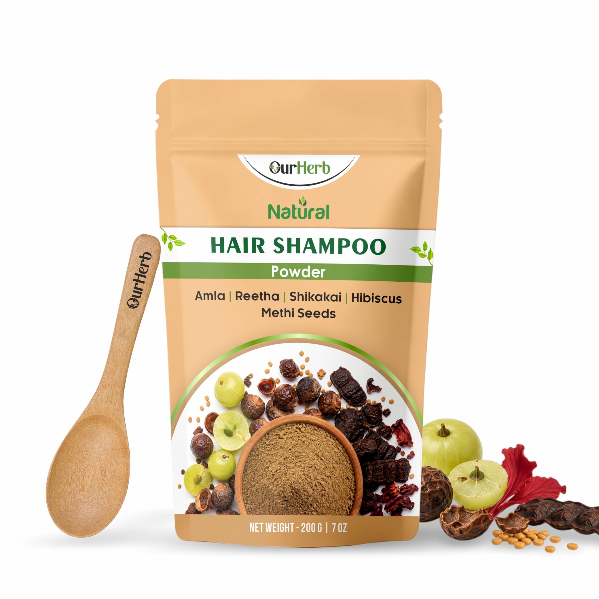 OurHerb Natural Hair Shampoo Powder with