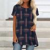 Túnicas Casuales Informales para Mujer con Estampado, Cuello Redondo, Dobladillo Irregular y Manga Corta