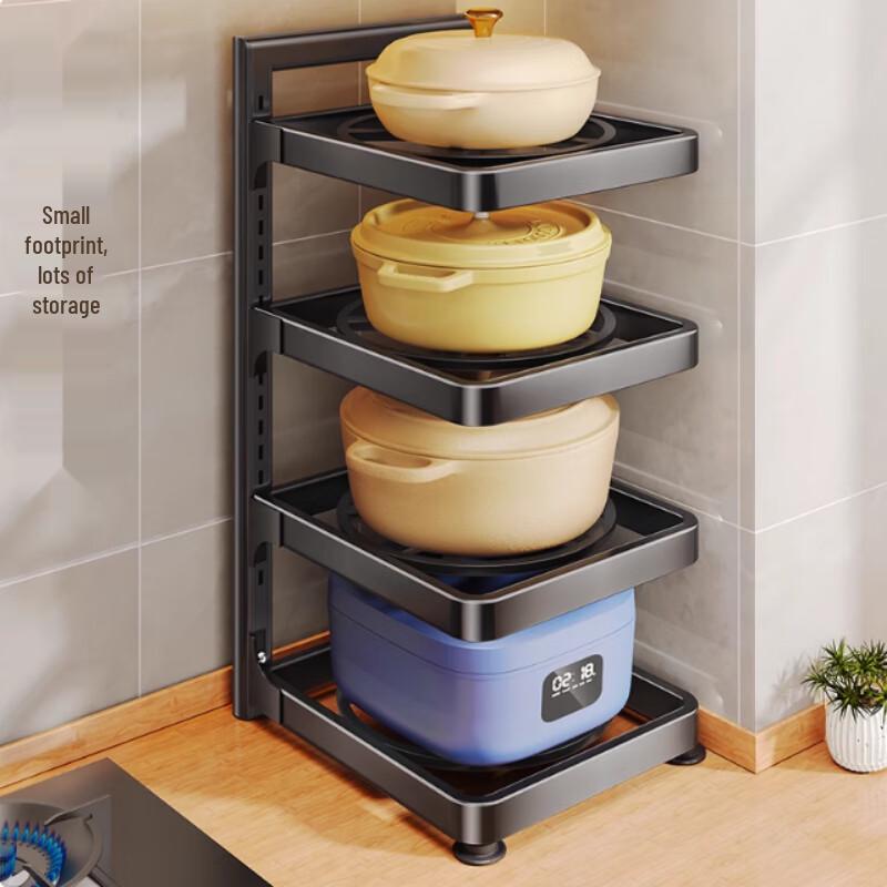 4-Tier Under-Sink Kitchen Pot Storage Rack
