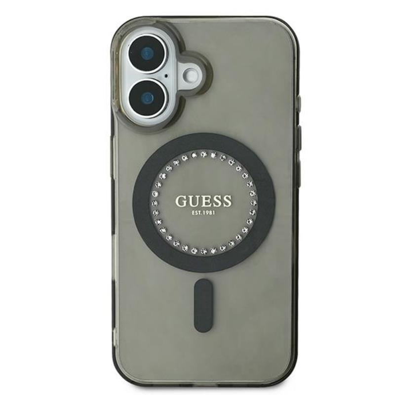 Guess Iml Strasssteine Magsafe - Hülle Iphone 16 (Czarny)