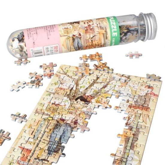 

150Pcs/Set Mini Sunrise Jigsaw Puzzles with Tube Bottle Blueprint Education Toy Starry Sky Lovers