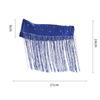 Women Latin Dance Stage Outfit Fringed Sleeves Shiny Rhinestone High Elastic Slim Fit for Dance Performance Competition Party Events