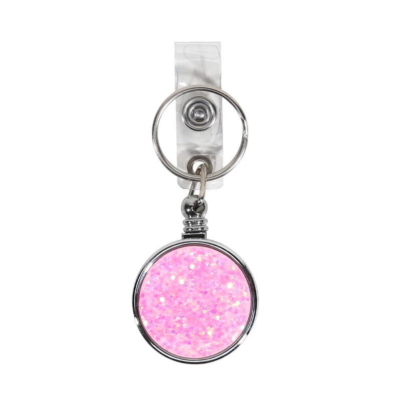 Metal Glitter Retractable Nurse Badge Reel Doctor Student Teacher ID Card Holder Keychains Lanyard New Design