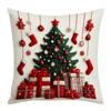 Christmas Tree Pattern Christmas Cushion Cover Plush Throw Pillow Cover  Holiday Decor