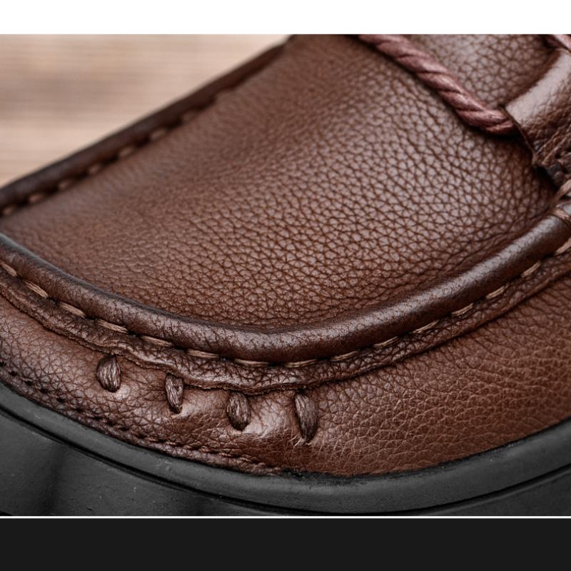Sapatos masculinos de couro genuíno para caminhada, calçados casuais para atividades ao ar livre