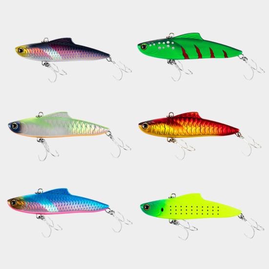 10CM/33G VIB Fishing Lure with Hooks Sinking Reflective 3D Hard Artificial Bait Freshwater Saltwater Trout Bass Walleye Fishing Accessories