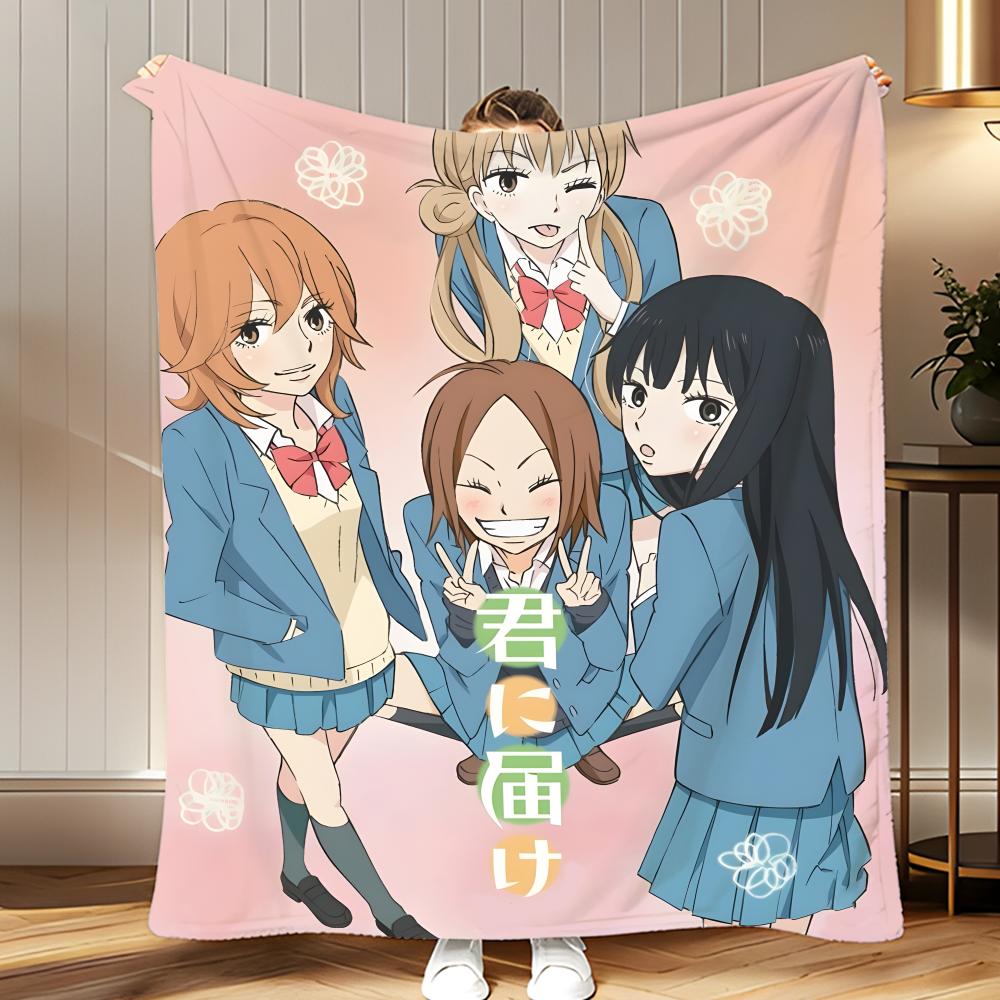 anime Kimi ni Todoke Throw Soft Coral Fleece Blanket 310gsm Fluffy Warm Throw for Sofa Bed Couch Bedroom Decor