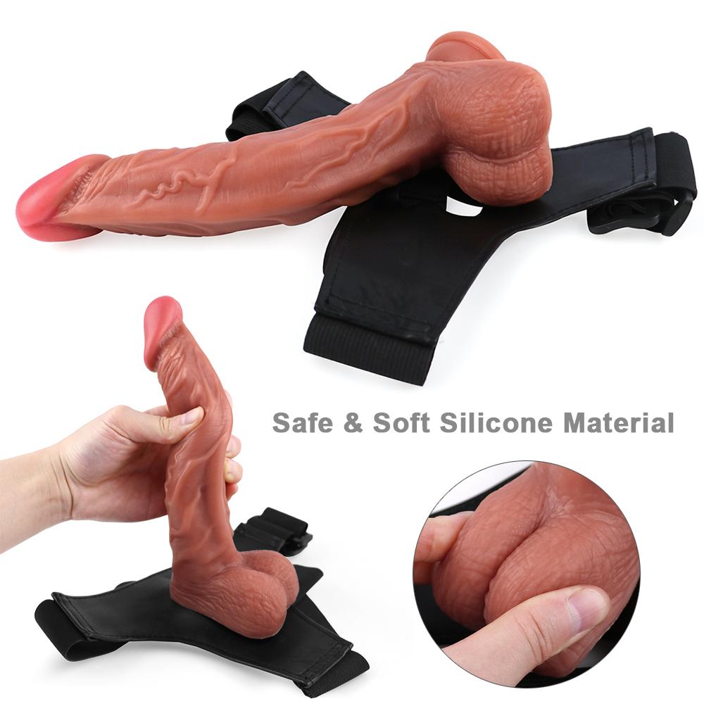Pene Silicona Women's Strap-on Realistic Dildo Pants for Women Strapon Dildos with Rings Women Strapon Harness Belt  Sex Toy