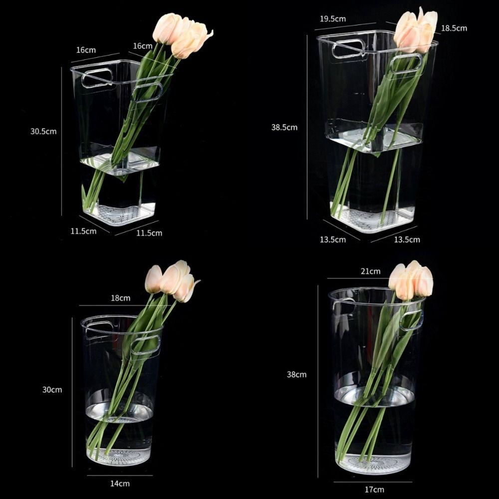 Modern Flower Bucket Acrylic Flower Wake Up Vase New Deep Water Flower Pot Living Room