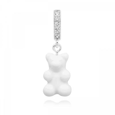         Nostalgia Bear Powder Pave Connector Silver                         