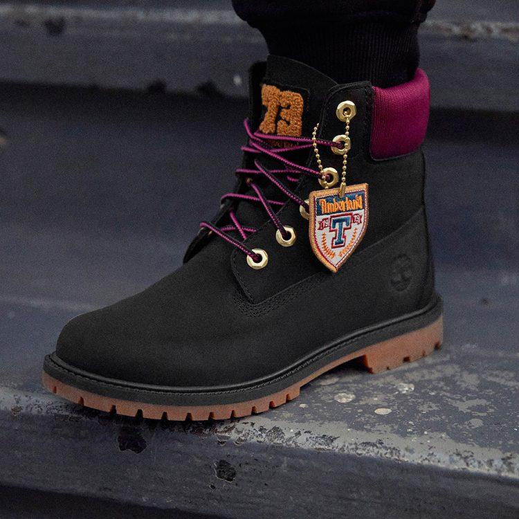Timberland Heritage 6 Inch Waterproof Boots 'Black Nubuck With Pink' Women's A44KXW