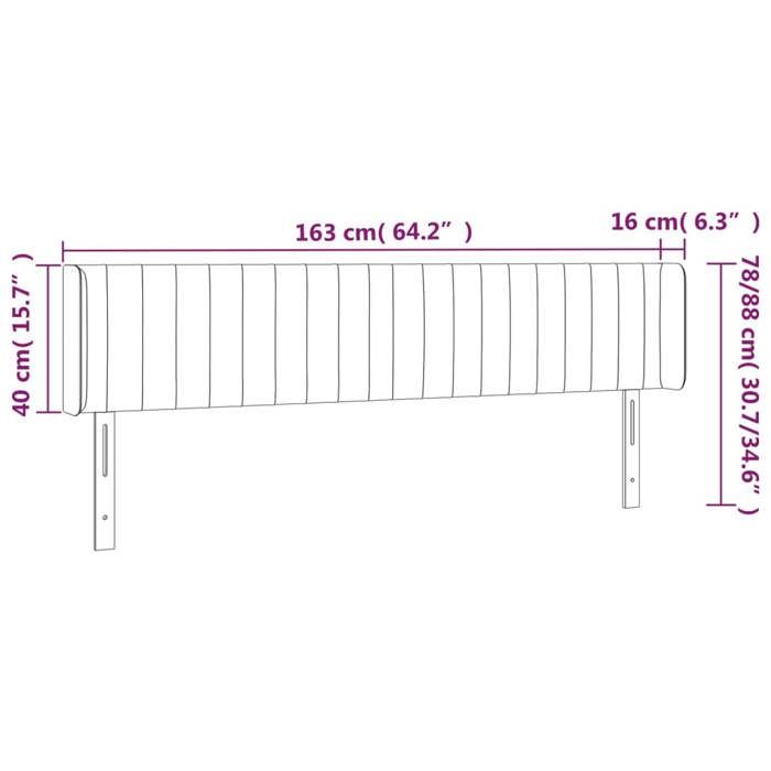 VidaXL LED Headboard Bedroom Furniture Double Bed Accessory Head of Bed Frame Interior Taupe 3123484