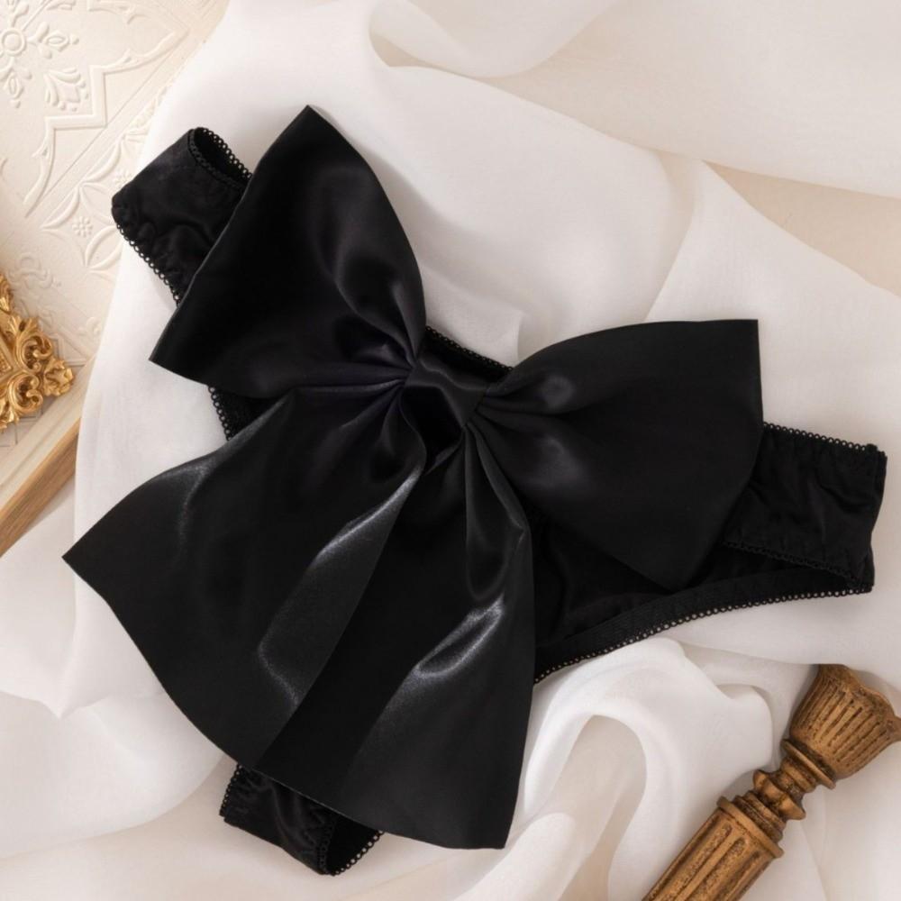 Underwear Bowknot Briefs Women Traceless Big Bow Underpants Cute Bow Ice Silk Panties  Ladies