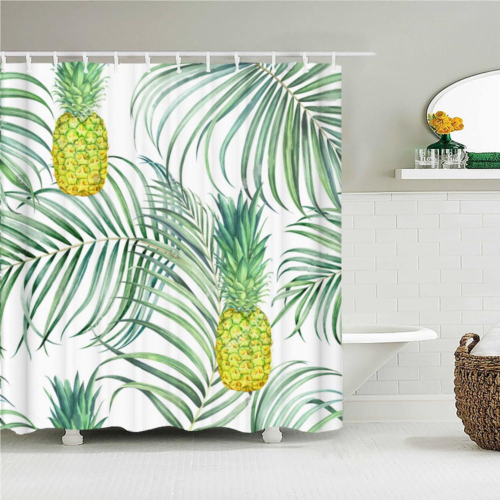 Flowers Grass Green Plants Waterproof Shower Curtains For Bathroom Bath Curtains Multi-Size 240*180Cm 3D Print Shower Curtain