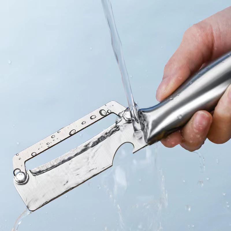 Multifunctional Stainless Steel Fruit & Melon Peeler with Sugar Cane Knife
